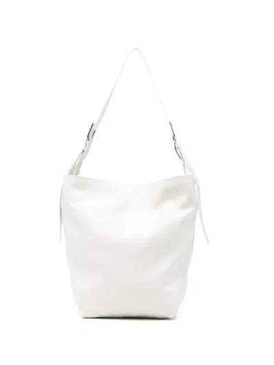 P.a.r.o.s.h Buckle Leather Tote Bag In White