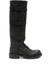 P.a.r.o.s.h Buckle-strap Lace-up Boots In Animal Print