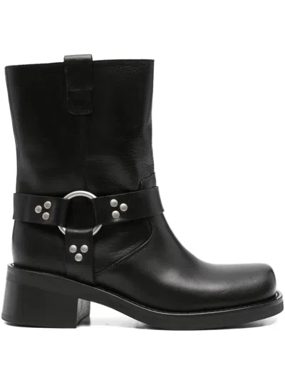 P.A.R.O.S.H BUCKLE-STRAP LEATHER BOOTS