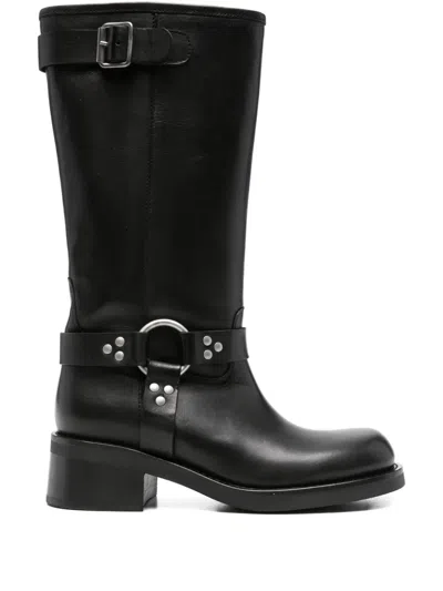 P.A.R.O.S.H BUCKLE-STRAP STUDDED BOOTS