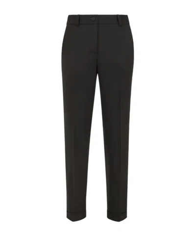 P.a.r.o.s.h Button-detail Cuffed Trousers In Black