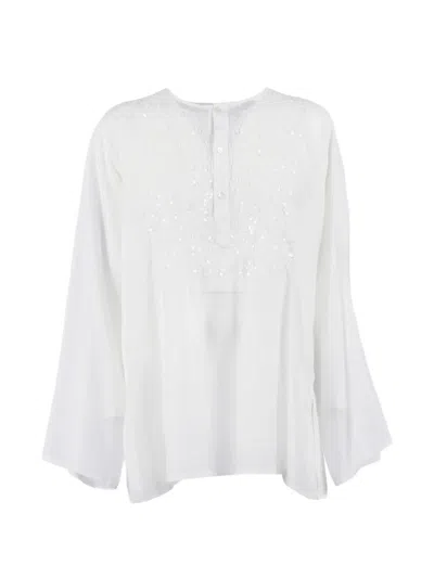 P.a.r.o.s.h Button Embellished Blouse In White