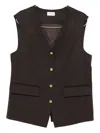 P.a.r.o.s.h Button-fastening Flap-pocket Gilet In Brown