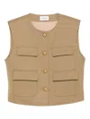 P.a.r.o.s.h Button-fastening Pocketed Waistcoat In Brown