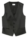 P.a.r.o.s.h Button-fastening Sleeveless Waistcoat In Black