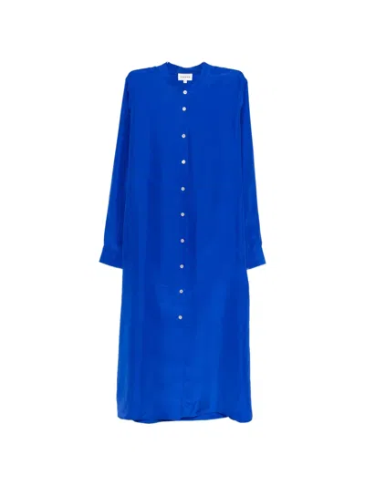 P.a.r.o.s.h Button-front Midi Dress In Blue