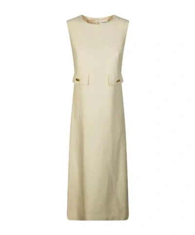 P.a.r.o.s.h Button Pocket Maxi Dress In Neutral