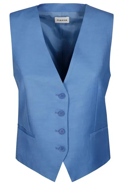 P.a.r.o.s.h Button-up Vest In Blue