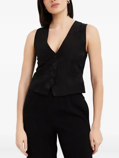 P.a.r.o.s.h Button V-neck Waistcoat In Black