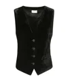 P.a.r.o.s.h Velvet V-neck Sleeveless Vest With Back Strap In Black