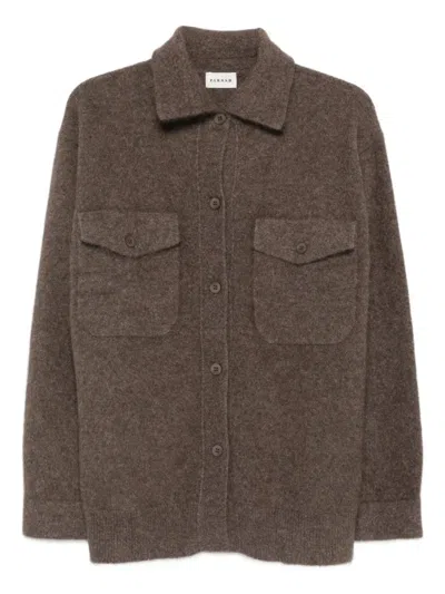 P.a.r.o.s.h Buttoned Flap-pocket Cardigan In Brown