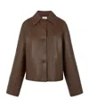 P.a.r.o.s.h Buttoned Leather Jacket In Brown