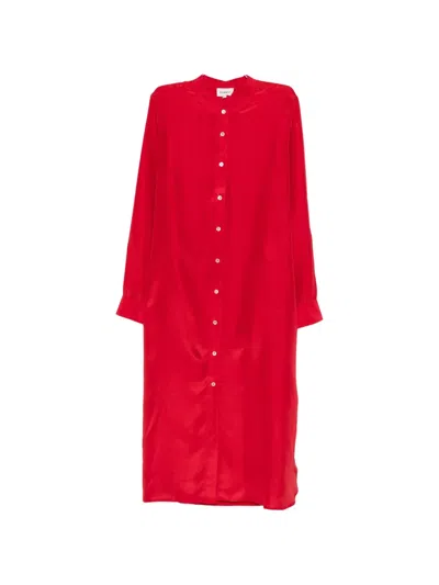P.a.r.o.s.h Buttoned Midi Dress In Red