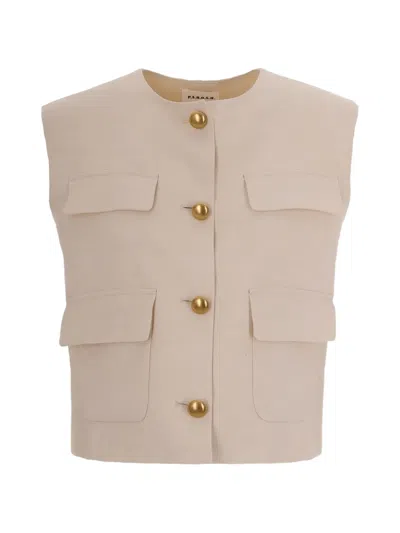 P.a.r.o.s.h Buttoned Pocket Waistcoat In Neutral