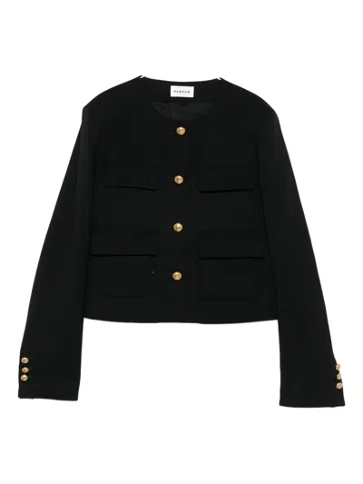 P.a.r.o.s.h Buttoned Pocketed Jacket In Black