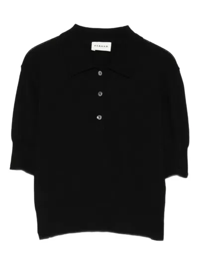P.a.r.o.s.h Buttoned Polo Top In Black