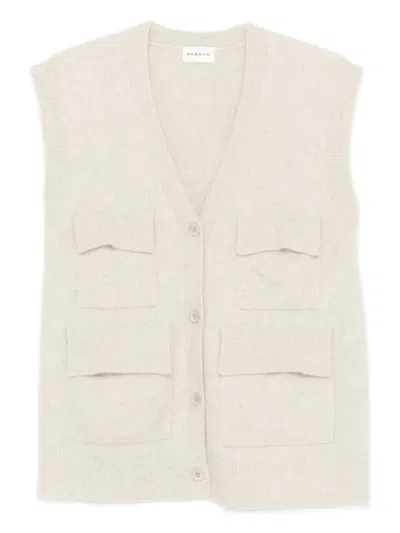 P.a.r.o.s.h Buttoned Sleeveless Cardigan In Neutral