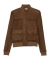 P.a.r.o.s.h Buttoned Suede Jacket In Brown