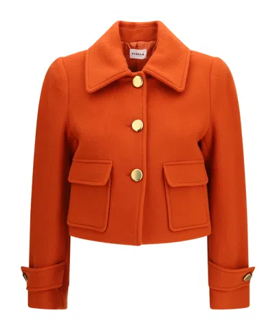 P.a.r.o.s.h Button-front Cropped Casual Jacket In Orange