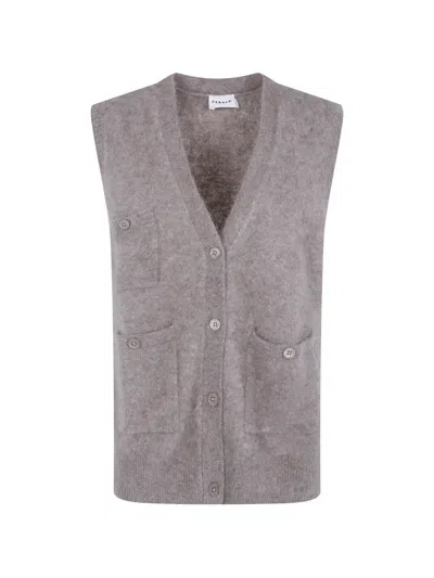 P.a.r.o.s.h Button-up Patch-pocket Cardigan In Gray