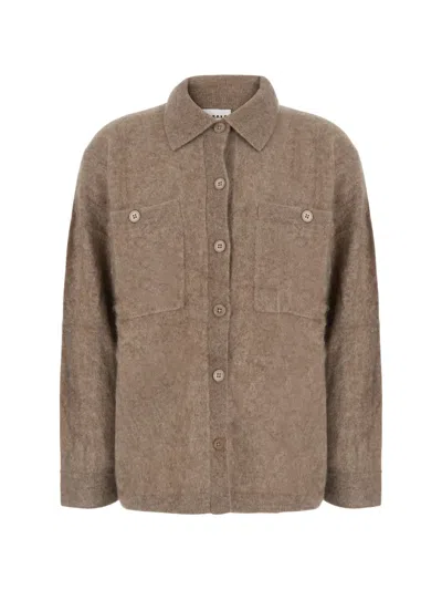 P.a.r.o.s.h Button-up Patch-pocket Sweater In 브라운