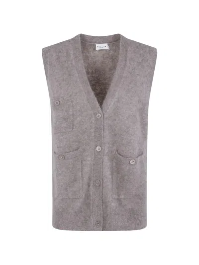 P.a.r.o.s.h Button-up Sleeveless Cardigan In Gray