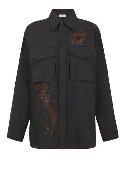 P.a.r.o.s.h Parosh Camicia C/ricamo In Brown