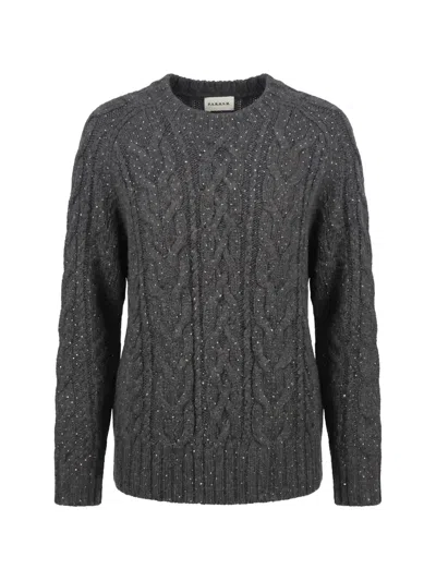 P.a.r.o.s.h Cable-knit Sequin-embellished Sweater In Gray
