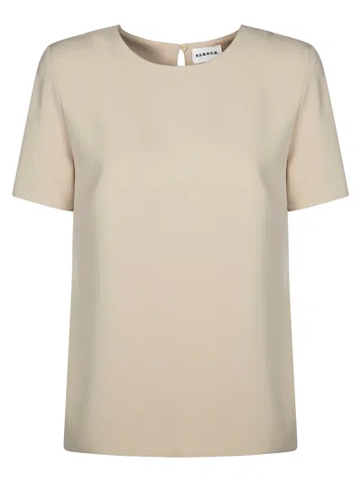 P.a.r.o.s.h Parosh Cady Crewneck Short Sleeved Blouse In Neutral