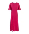 P.a.r.o.s.h Maxi Dress With Flutter Sleeves And Keyhole Back In Pink