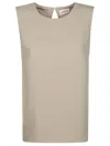 P.A.R.O.S.H CADY ROUND-NECK SLEEVELESS BLOUSE