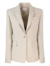 P.a.r.o.s.h Parosh Single-button Blazer With Tailored Silhouette In Sabbia In Nude