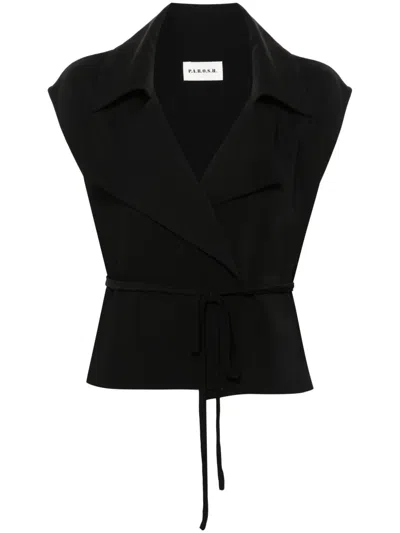 P.a.r.o.s.h Cady Wrap Gilet In Black