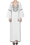 P.a.r.o.s.h Ciclone Floral-embroidered Maxi Dress In Ivory