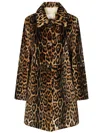 P.a.r.o.s.h Camel And Black Leopard Print Shearling Coat In Animal Print