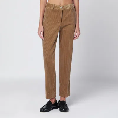 P.A.R.O.S.H CAMEL-COLOURED CORDUROY TROUSERS