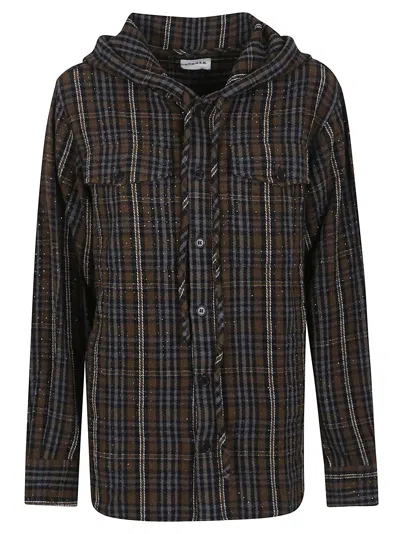P.a.r.o.s.h Parosh Tartan Check Cotton Shirt With Rhinestone Accents In Green