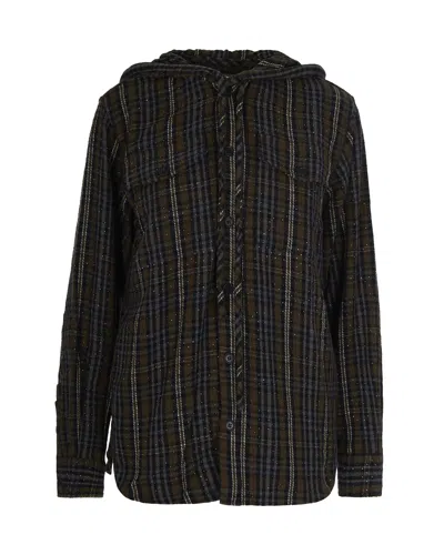 P.A.R.O.S.H CAMICIA CON FANTASIA TARTAN VERDE OLIVA