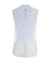 P.a.r.o.s.h Parosh Sheer Sleeveless Button-front Blouse In Blue