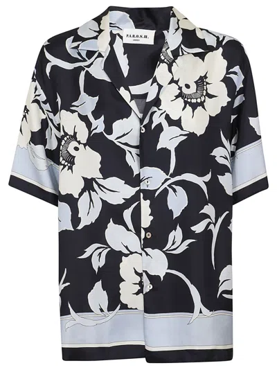 P.a.r.o.s.h Floral Short-sleeved Shirt In Blue