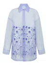 P.a.r.o.s.h Parosh Silk Organza Shirt With Tone-on-tone Flower Embroidery