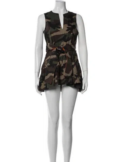 Pre-owned P.a.r.o.s.h Camouflage Print Mini Dress In Multicolor