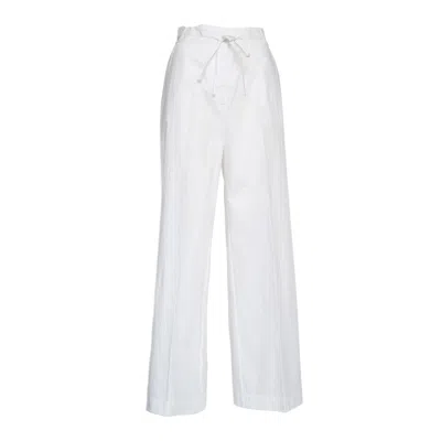 P.a.r.o.s.h Canyo Cotton Wide-leg Pants In White