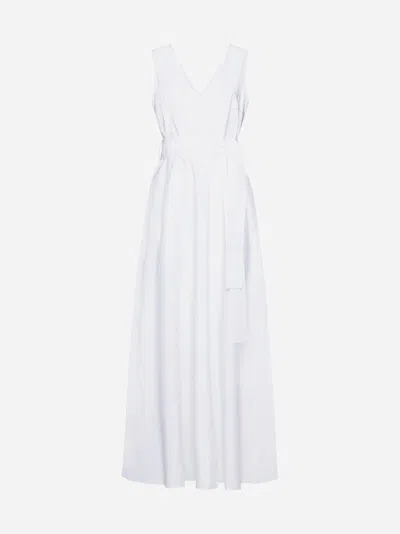 P.a.r.o.s.h Canyox Cotton Long Dress In White