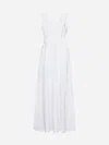 P.a.r.o.s.h V-neck Flared Maxi Dress In White