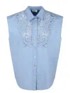 P.a.r.o.s.h Madeira Embroidered Sleeveless Shirt