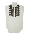 P.a.r.o.s.h Sequin-embellished Sleeveless Shirt In Brown