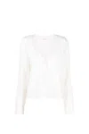 P.a.r.o.s.h Parosh Long-sleeve Wool Cardigan In Cream
