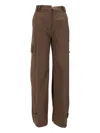 P.a.r.o.s.h Wide Leg Cargo Trousers With Adjustable Straps In Brown