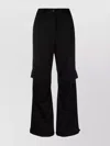 P.a.r.o.s.h Cargo Flared Trousers Side Pockets In Black